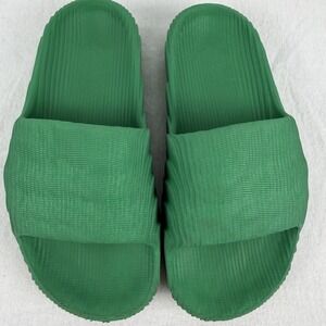 Adidas Adilette 22 Slides Mens Boys Sz 6 US Green Sandals Blokecore Cyber Street